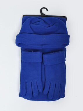 Hat Scarf & Glove Set - Soft Polyester - Blue Trio - Gender Neutral -NWT